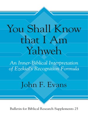 cover image of You Shall Know that I Am Yahweh